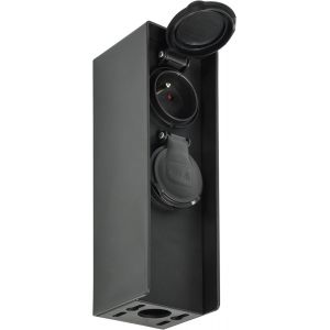 TYE-300191 Borne Jardin cablable, 2 Prises 2P+T IP44, accès electrictrique Pratique Exterieur, Bloc Multiprise Outdoor pour Jardin 2 Prises - Neuf