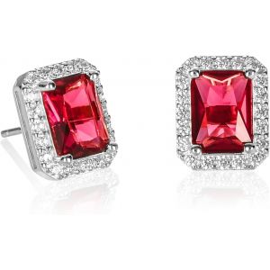 Tianyi-Boucles D'oreilles En Argent Sterling 925 En Taille Emeraude, Boucles D'oreilles Femme Serties De Pierres Bleues, Rouges, Vertes Ou Blanches - Neuf