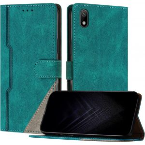 Kal-&Eacute;tui Pour Huawei Y5 2019/Honor 8s, Housse En Cuir Pu Avec [Protection Antichoc Tpu] [Fonction Support] [Porte-Cartes ] Antichoc Magn&eacute;tique Coque Pour Honor 8s - Vert - Neuf