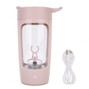 HJLIAN Mixeur automatique portable 650 ml avec chargeur USB, bouteille de melange et d'agitation, outil de cuisine, rose - Neuf