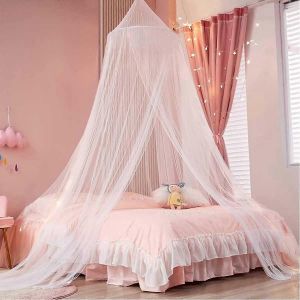 Moustiquaire blanche pour auvent de lit Grand lit d&ocirc;me Tente suspendue pour lit double/simple Couverture de 12 m&egrave;tres id&eacute;ale pour la maison ou les vacances (moustiquaire blanche) - Neuf