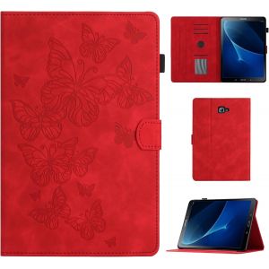 Coque Pour Samsung Galaxy Tab A 10.1 2016 Étui De Protection Case Tablette Housse Sm T580/T585 Smart Cover Avec Réveil/Veille Auto Pour Samsung Galaxy Tab A6 10.1 2016 (Sm-T580/T585), Rouge - Neuf