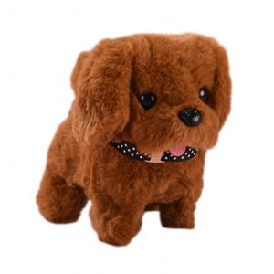 Jouet En Peluche Interactif &Eacute;lectronique Pour Chien, Chiot En Peluche Qui Marche, Aboie Et Remue La Queue, Marron - Neuf