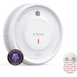 JGD-D&eacute;tecteur de Fum&eacute;e Connect&eacute; avec Pad Adh&eacute;sif Magn&eacute;tique, Fonction avec l&iquest;Appli, Station de Base SBS50 Requise, Dur&eacute;e de Vie de 10 Ans et Batterie Rempla&ccedil;able, XS0D-MR, Lot de 1 - Neuf