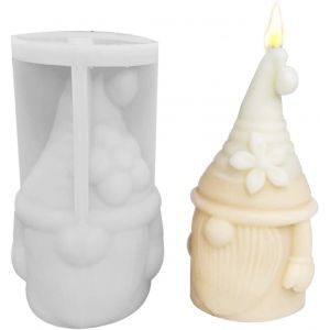 Moule Forme En Silicone Bougie Noel 3d, Moule Silicone Noel Pour Gateau & Savons & Chocolat Diy, Moule Noel Silicone Pour Gnomes, Decoration De Paques Lapin Oreille R&eacute;sine &Eacute;poxy Moulage Ornements (D) - Neuf