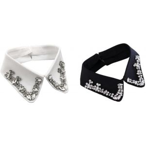Kal-Faux Col Strass ¿ Collier Diamante ¿ Déguisement Halloween ¿ Accessoire Applique Collier Détachable - Neuf