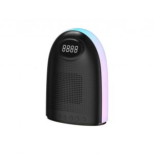 Haut-parleur Bluetooth sans fil Affichage couleur Portable Multifonctionnel LED Radio-réveil pour voyage à la maisonNoir - Neuf