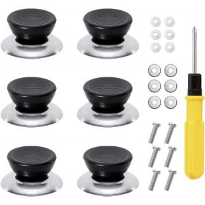 Jexnovashop-Lot De 6 Boutons De Couvercle De Casserole, Poign&eacute;es De Rechange Universelles Pour Ustensiles De Cuisine, Poign&eacute;es Pour Couvercles De Casserole, Ustensiles De Cuisine Avec Vis - Neuf