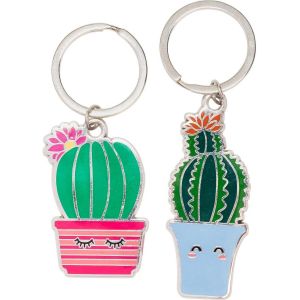 Kal-Porte-Cl&eacute;s Pour Deux | 2 Pendentifs Cactus Avec Anneau | Cadeau Pour Amis | 46165 - Neuf