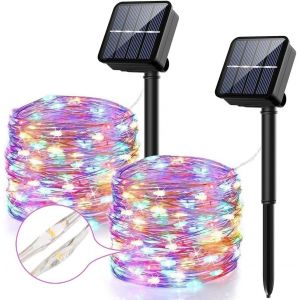 Guirlande Solaire Exterieur 120 LED 13,5M Guirlande Lumineuse Exterieure Étanche 8 Modes Décoration Lumière Intérieur et Extérieur pour Maison Jardin Terrasse Pelouse Sapin de Noël - Neuf