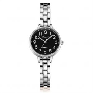 Lvpai Femmes Femme Quartz Mouvement Montre Alliage Bo&icirc;tier Analogique Montre-Bracelet Argent Cadran Noir - Neuf