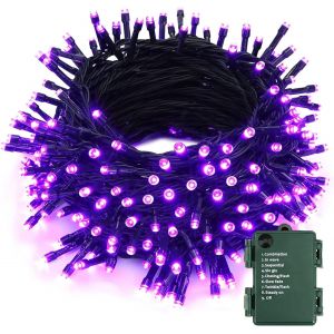 Halloween Guirlande Lumineuse Violet, 20m 200 Led Lumi&egrave;res De No&euml;l Exterieur &Agrave; Piles 8 Modes &Eacute;tanche Guirlandes Lumineuse Pour Int&eacute;rieur Ext&eacute;rieure Chambre Arbre Horreur F&ecirc;te Maison Patio - Neuf
