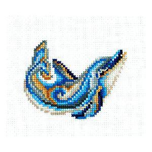 Kit Point De Croix Compt&eacute; Andriana "Figurines Dauphin" 12x10 Cm - Neuf