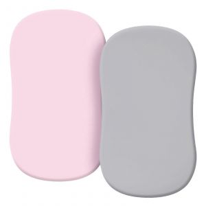 Drap-Housse Elastique Pour Berceau De Bebe, Literie De Chambre D'enfant En Microfibre Douce, Ensemble De Draps De Berceau Colores Pour Garcon Et Fille, Blanc Et Rose - Neuf