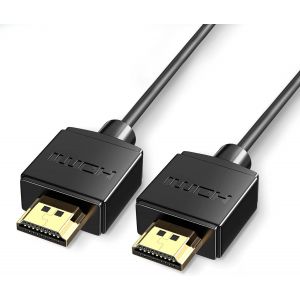 Cable HDMI 4K,2M Câble HDMI Ultra Mince,Ultra HD 4K@30Hz Haute Vitesse Cordon HDMI 1.4 Très Fin 3D HDR ARC Retour Audio,Adaptateur HDMI pour Lecteur Blu-Ray Xbox 360 PS3 PS4 PC TV Ecran - Neuf
