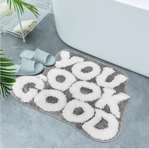 Kal-You Look Good Tapis De Bain Mignon Pour Salle De Bain, Cuisine Et Porte En Tissu Corail Doux Et Absorbant - Tapis De Bienvenue D'intérieur Cool Et Amusant - Tapis De Bienvenue Antidérapant Et - Neuf