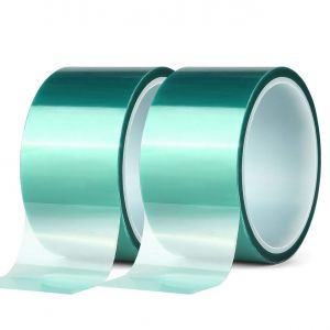 ChenQuanSarl-2 Rouleaux Ruban De Masquage En Polyester Haute Température Vert Enduit En Poudre Pet Idéal Pour Peindre, Anod r Les Applications (50Mm X 25 M) - Neuf