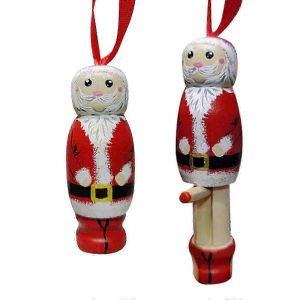 Dr&ocirc;le De P&egrave;re No&euml;l Pendentif, D&eacute;corations De No&euml;l, D&eacute;corations D'Arbre De No&euml;l, Dr&ocirc;le En Bois Debout De Santa Claus, Personnalis&eacute; D&eacute;corations De No&euml;l 25-2 - Neuf