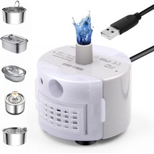 Baxczomx Pompe De Fontaine A Eau Chat Chien Avec Lumière Led, Moteur Fontaine A Eau Chat, Ultra Silencieux, Petite Pompe À Eau De Remplacement Pour Animaux De Compagnie, Aquarium - Neuf