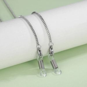 Teamer Chaine Lunettes Femmes Cha&icirc;ne De Bo&icirc;te De Perles En Acier Inoxydable Pour Lunettes Hommes Plaqu&eacute; Or Femmes Suspendus Cou Lunettes De Soleil Cha&icirc;ne Sangles Lani&egrave;re Cordons De Lunettes--Box Chain Steel - Neuf