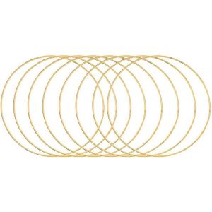 Lot De 10 Anneaux Attrape-Rêves-En Métal Doré-Rond-10 Cm-Pour Bricolage,Couronne,Cadre,Artisanat,Festival,Décoration De Fête - Neuf