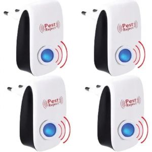 Pack de 4 Appareil Ultrason Souris - et Rats Barrage aux Insectes Repulsif à Tue Mouche Electrique Anti Puissant ultrasons rongeurs - Neuf