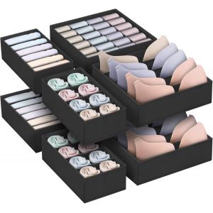 CHENG-Lot de 8 Boites de Rangement,Boite Organisateur Tiroir Pliable,Boite Rangement Vetement Tissu Non-Tissé,Ouvertes de Organisateur Armoire,pour Soutiens-gorge, Culottes, Chaussettes et Cravates. - Neuf