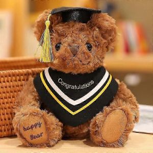 Ours en peluche de remise de diplôme, super doux, 20 cm-Rouge-brun - Neuf