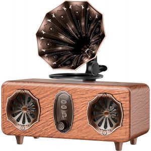 lbgwp60-Haut-Parleur Bluetooth Rétro, Radio Fm Vintage, Support Carte Tf/Aux/Usb, Haut-Parleur Portable Sans Fil Pour Iphone, Android, Haut-Parleur 5 W, Bluetooth 5.3, Batterie 1800 Mah (As36) - Neuf