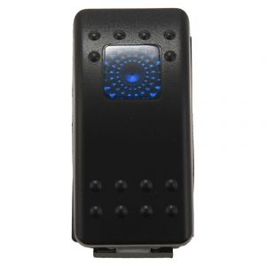 12v 20 Amp Étanche Bleu LED Marche/Arrêt Bateau Marine SPST 3P Interrupteur À Bascule avec Lumière - Neuf