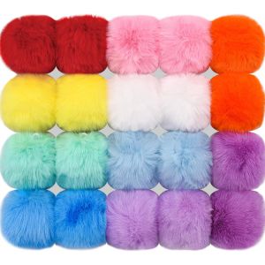 Tianyi-20 Pièces Pompon Pour Bonnet Pompon Fourrure Fausse Boule Pompon Pour Bonnet Porte Clé Sacs Accessoires, 10 Couleurs - Neuf