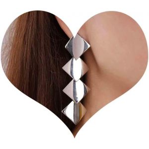 Kal-Boucles D'oreilles Boho Carr&eacute;es Boucles D'oreilles G&eacute;om&eacute;triques Carr&eacute;es Boucles D'oreilles Argent&eacute;es Boucles D'oreilles Carr&eacute;es Multi-Couches Bijoux Pour Femmes Et Filles - Neuf