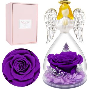 Rose Eternelle Cadeau Noel Femme Ange, Fleur Eternelle Cadeaux Anniversaire Femme, Rose &Eacute;ternelle Cadeau Maman Mamie Belle Mere, Cadeaux Noel Maman Saint Valentin Couple Anniversaire - Neuf