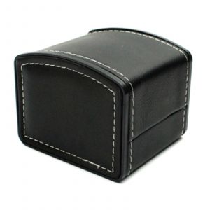 Grille Unique Fente En Cuir Pu Montre Vitrine Organisateur Bo&icirc;te-Cadeau Montre-Bracelet Bo&icirc;te De Rangement Noir - Neuf