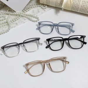 Lunettes Unisexes Anti-Lumière Bleue, Rétro, Grande Monture, Vue Claire, Charnière Solide Avec Bord, Protection Des Yeux, Lunettes Claires Contre La Lumière Bleue, Lunettes De Vue-Brun - Neuf
