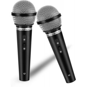 ERYI-2 Pièces Faux Microphone Jouet Simuler, Microphone En Plastique, Microphone Performance Pour Costume De Fête Accessoires De Karaoké Jouet - Neuf