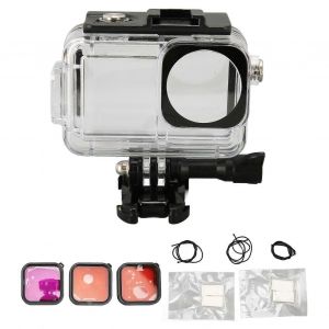 Boîtier de plongée pour appareil photo 196 pieds étanche Boîtier de caméra d'action avec 3 filtres Feuille anti-buée pour DJI Osmo Action 4 Action 3 - Neuf