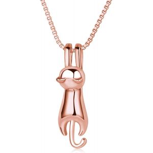 Kal-Collier Femme Argent Chat Argent 925 Pendentif Bijoux Chat Necklace Cadeau Parfait Pour Les Femmes Filles - Neuf