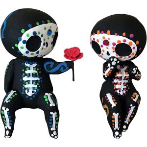 Halloween Crâne En Sucre Figurines, Belle Résine Artisanat Crâne En Sucre Couple De La Statue De La Décoration, De La Résine Squelette Couple Figurine Gothique Table Des Ornements - Neuf