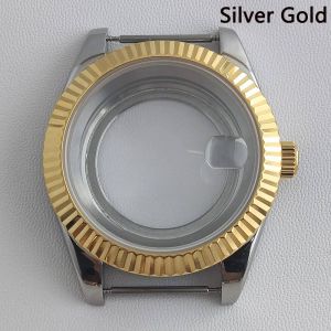 Bo&icirc;tier De Montre En Verre Saphir Pour Homme,Acier Inoxydable,Mouvement Nh35,Cadran Nh35,Accessoires De Montre,41mm.3. - Neuf