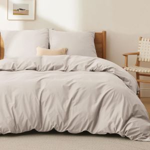 Ulteronixshop-Bedsure Parure De Lit 200 X 200 Cm, Coton, Beige, Housse De Couette 200 X 200 Cm, Housse De Couette 3 Pi&egrave;ces Avec 2 Taies D'oreiller 80 X 80 Cm, &Ouml;ko-Tex Naturel, Fermeture &Eacute;clair - Neuf