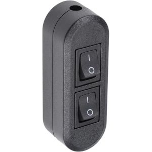 CHECARZHN--NO1-Inline Cordon Commutateur Ac 250V 1A Marche/Arrêt Bascule Commande Commutateur, [Pour Lampe, Bureau Éclairage] - 2,7X1,3 Pouce/Noir - Neuf