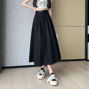 Jupe En Jean Mi-Longue Pour Femme Printemps Et Été Taille Haute A-Line Swing Ol Jupe Parapluie Longueur Genou Jupe Longue Plissée - Neuf