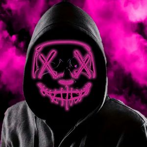 Masque d'Halloween &agrave; LED pour festival,cosplay,d&eacute;guisement d'Halloween,f&ecirc;tes,carnaval,cadeaux.[J67] - Neuf