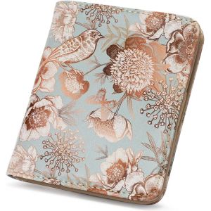 CAUC-Portefeuille pour femme en cuir avec blocage RFID - Portefeuille fin et compact &agrave; deux volets pour femme - Poche pour pi&egrave;ces de monnaie - Petit sac &agrave; main pour femme avec fen&ecirc;tre pour carte - Neuf