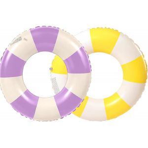 KAL-Bague De Natation Flottante,Bou&eacute;e De Natation Gonflable,Bou&eacute;e Gonflable R&eacute;tro Ray&eacute;e En Pvc Bou&eacute;e Piscine, D&eacute;coration Pour F&ecirc;te De Piscine Plage Partie Jeux Vacances - Neuf