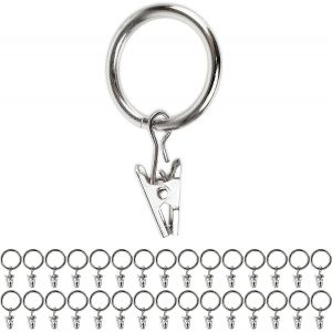 Pinces À Rideaux 35 Mm Avec Anneaux, Lot De 30, Pinces À Rideaux En Acier Inoxydable, Pinces À Rideaux Polyvalentes Avec Anneau, Métallisées - Neuf