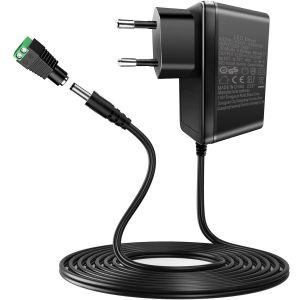HDKHA-24W Adaptateur Secteur Universel AC à DC 12V 2A Transformateur d'alimentation pour Bandes LED,Routeur,Caméra - Neuf