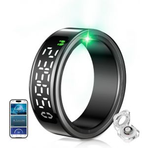 Lozltx New Smart Ring ¿Puce Jz5.0 & 0% Erreur De Mesure¿¿Design En Titane Certifié Militaire & Ip68¿ Bague De Fitness 30 Langues Pour Homme Et Femme Pour Android Ios #9 - Neuf