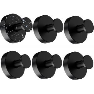 4 Pièces Crochet Ventouse Noir, Crochets à Ventouse Salle de Bain, Porte Serviette Ventouse, Crochet Mural pour Cuisine Vestiaire Chambre à Coucher - Neuf